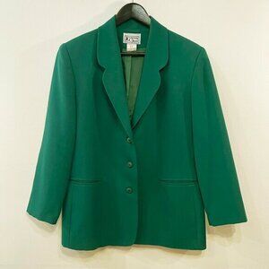 EUC Vintage Wool Blend Single-Breasted Blazer Forest Green 12, L